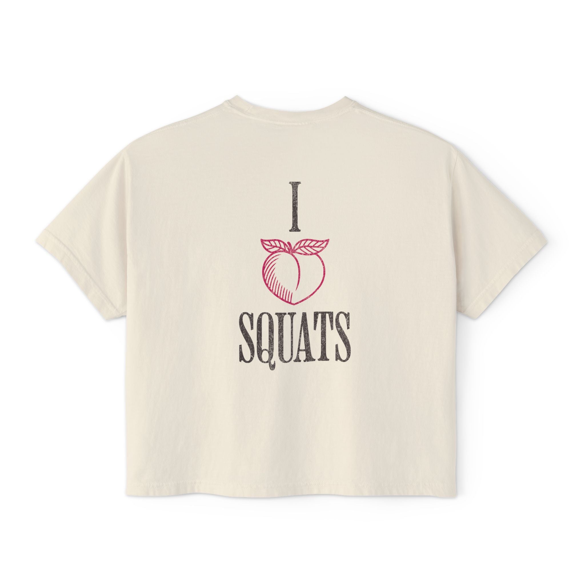 I Heart Squats Boxy Tee | Gym Humor Women's Crop Shirt