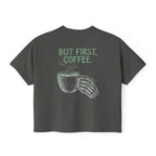 But First Coffee Skeleton Crop Top | Pretty Girls Squat Club Boxy Tee
