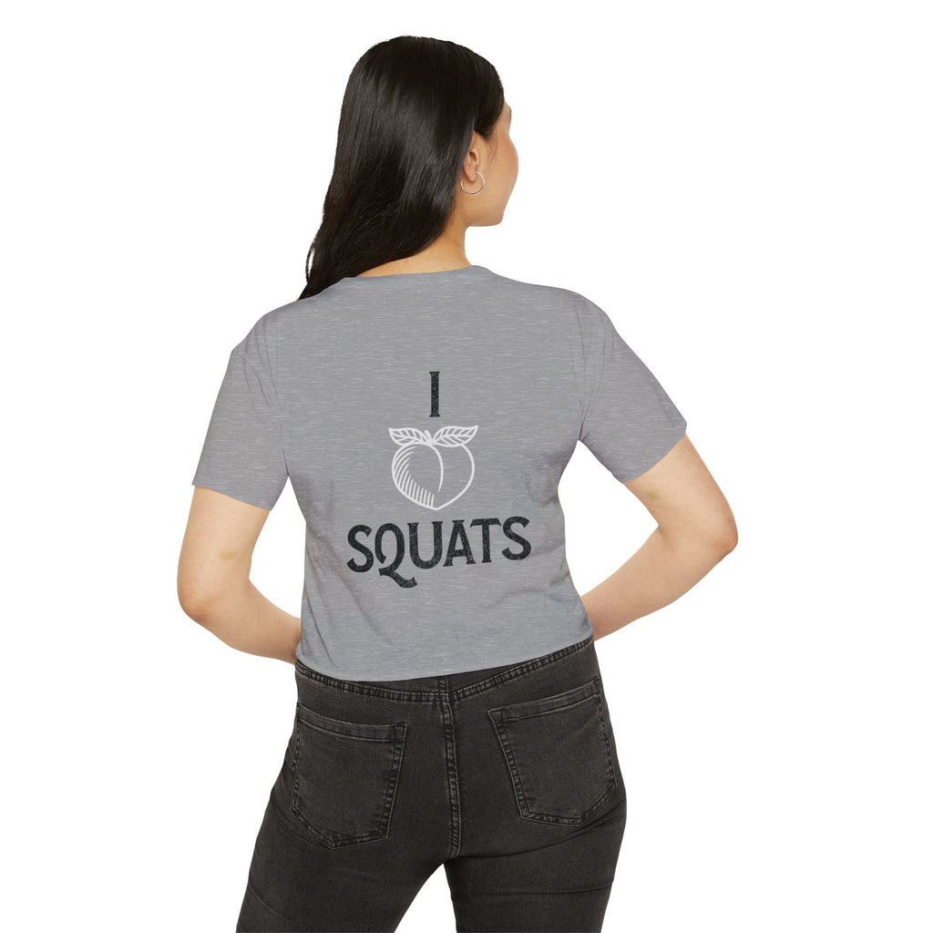 I Heart Squats Crop Top | Women's Weightlifting Workout Shirt