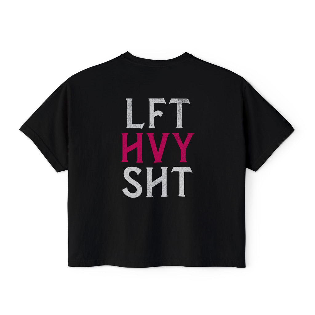 Lift Heavy Sh*t Athlete Boxy Tee | Women's Gym Humor Crop Top