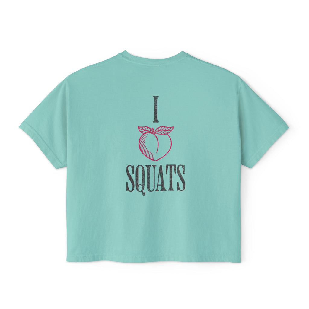 I Heart Squats Boxy Tee | Gym Humor Women's Crop Shirt