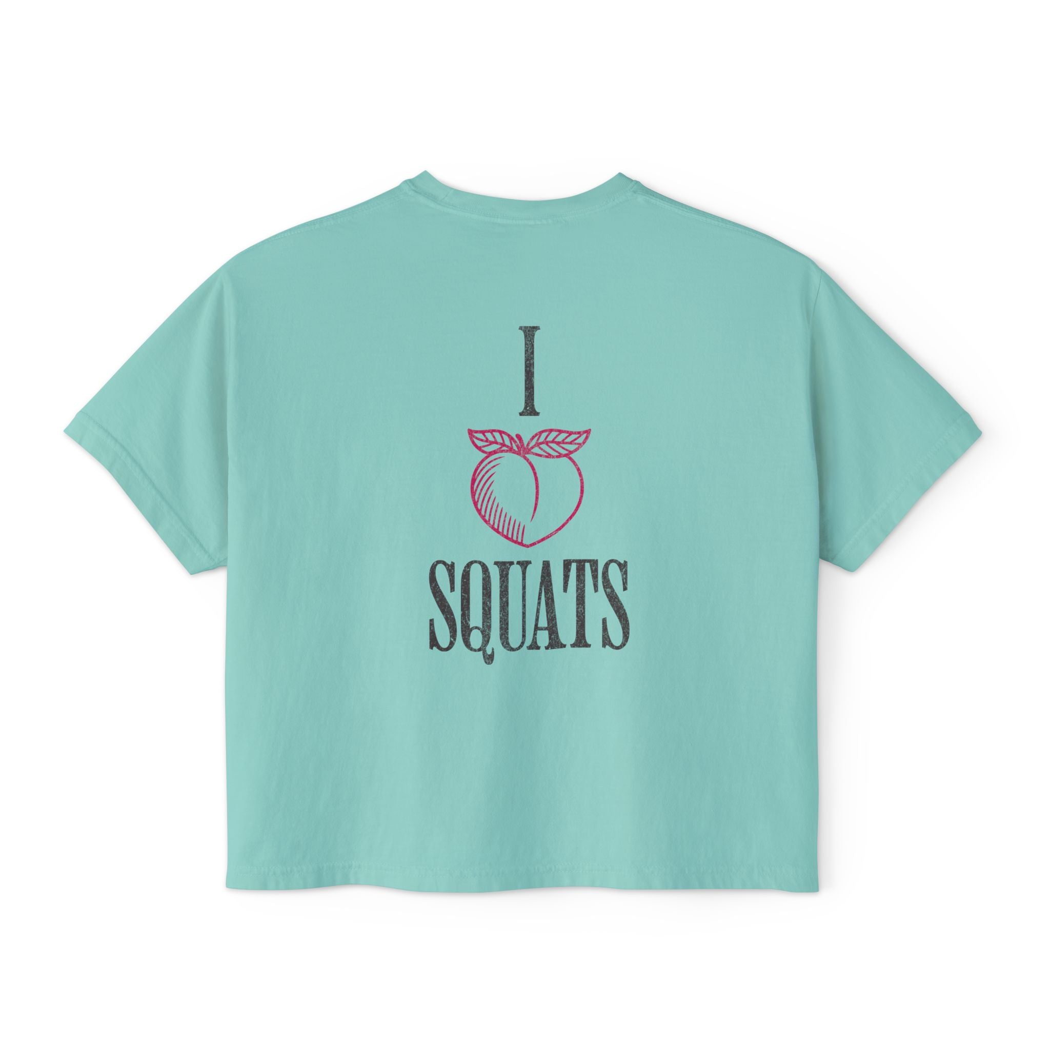 I Heart Squats Boxy Tee | Gym Humor Women's Crop Shirt
