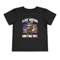 Fluff Around and Find Out toddler Tee | American Rabbit Soldier, Easter Bunny Patriotic Shirt