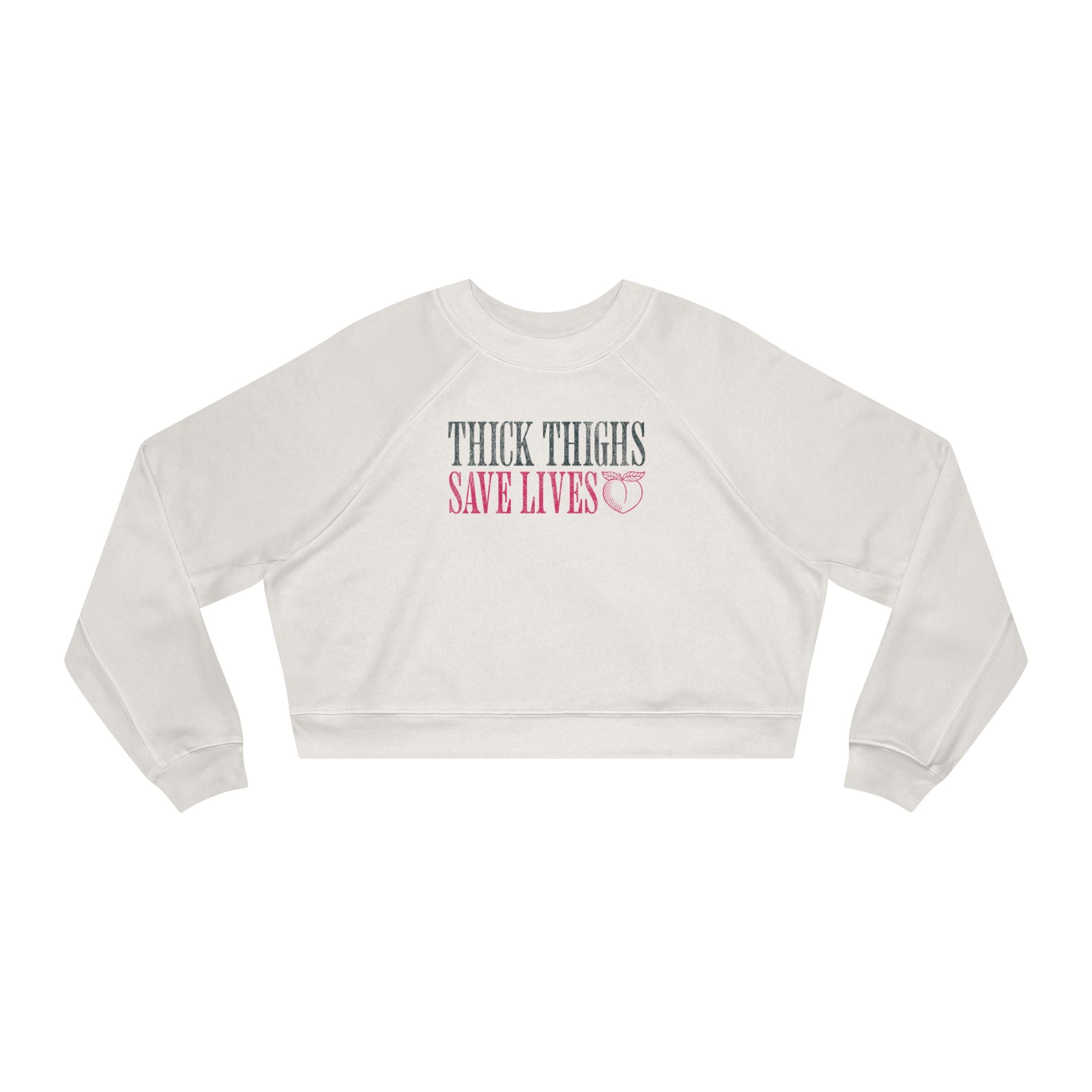 Thick Thighs Save Lives Cropped Pullover | Animal Rescue Workout Sweatshirt