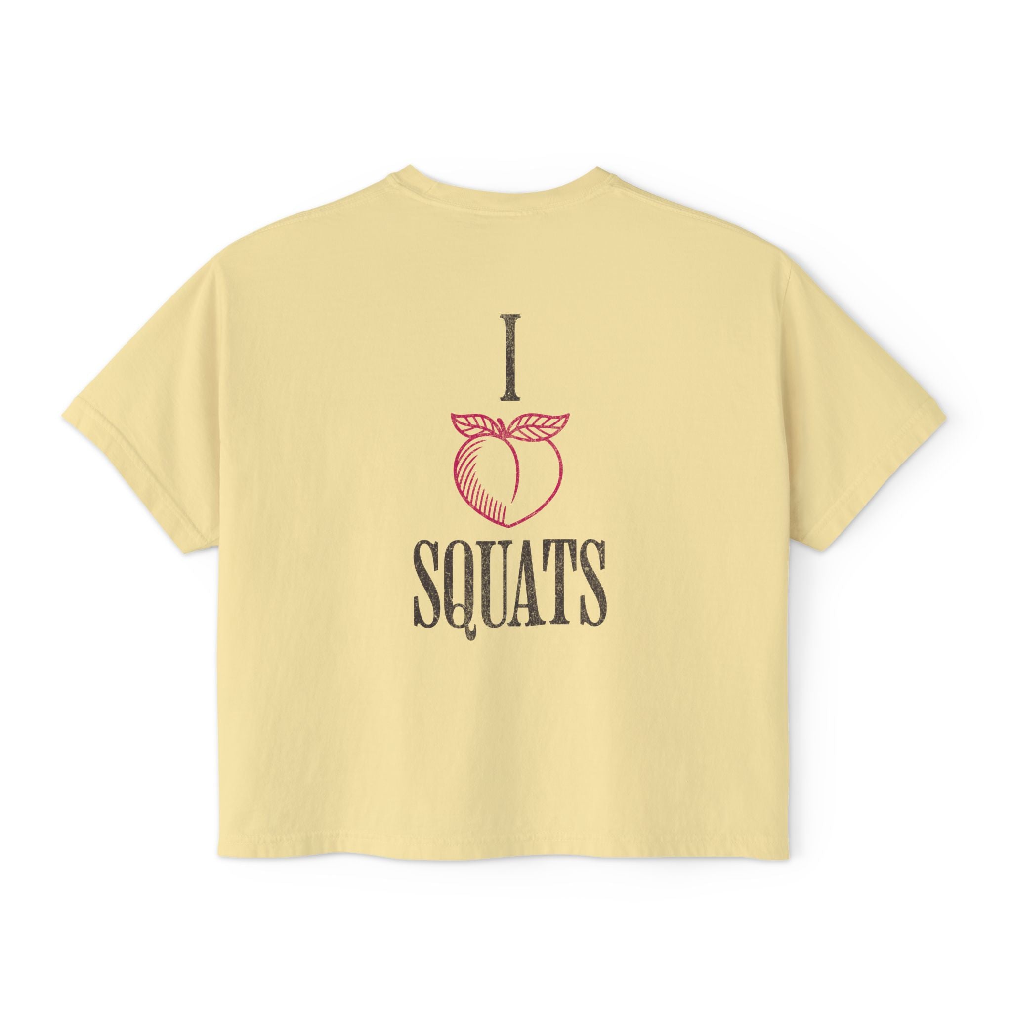 I Heart Squats Boxy Tee | Gym Humor Women's Crop Shirt