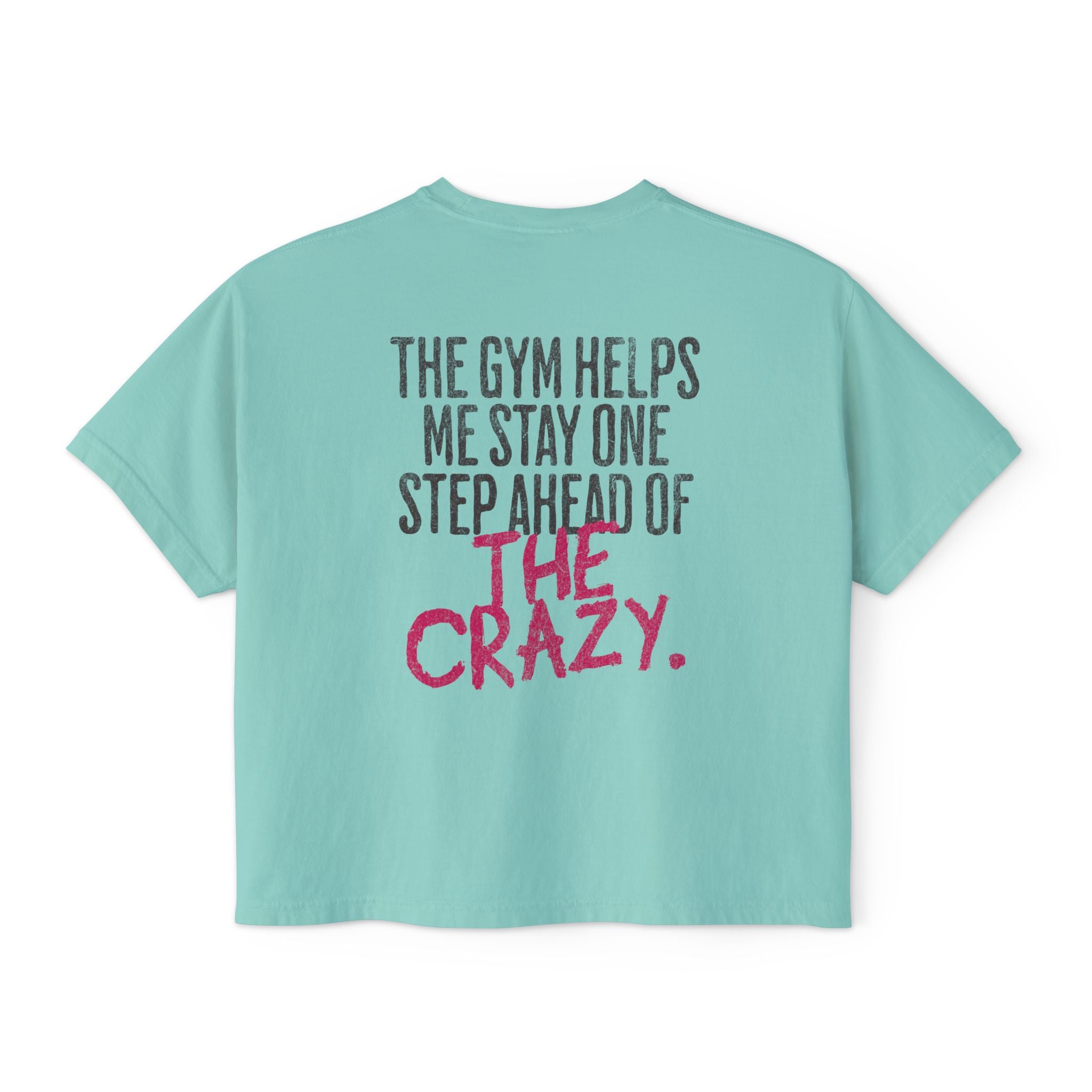 The Gym Helps Me Boxy T-shirt | Funny Women's Gym Crop T-shirt