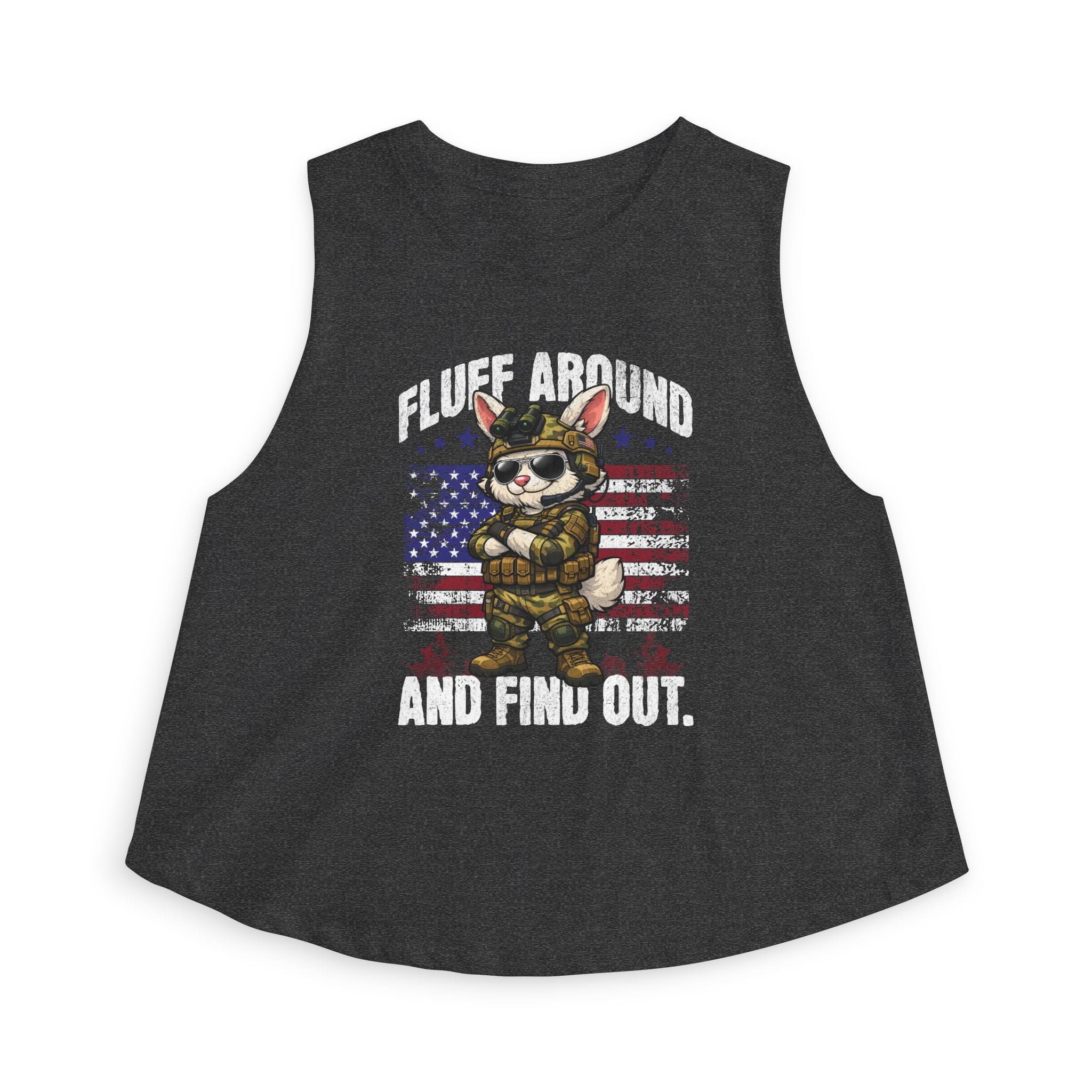 Fluff Around and Find out Rabbit Tank Easter Bunny Funny Shirt Army Combat American Pride Top Spring Holiday Bunny Tee