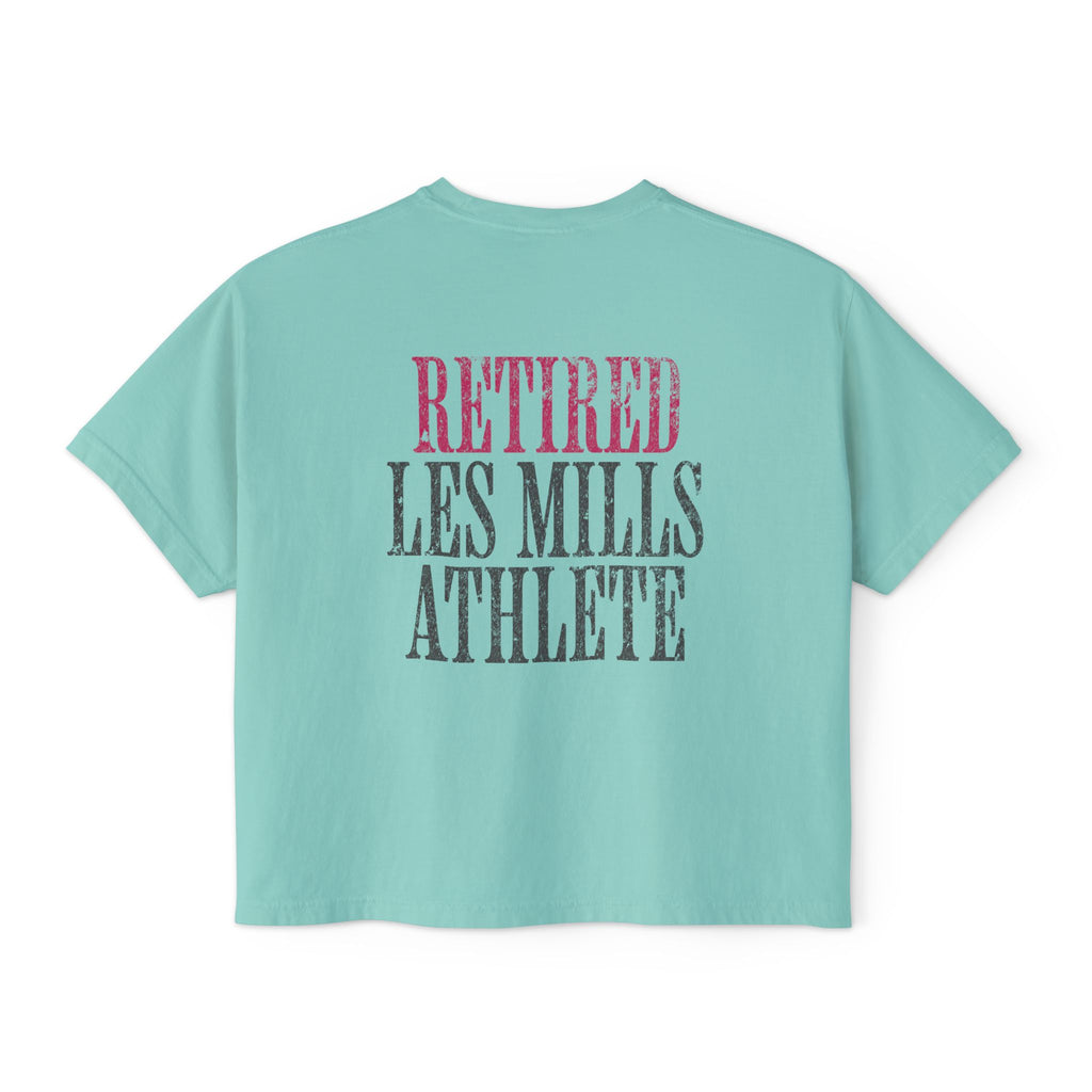 Retired Les Mills Athlete Boxy Tee | Women's Workout Humor Crop Top