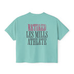 Retired Les Mills Athlete Boxy Tee | Women's Workout Humor Crop Top