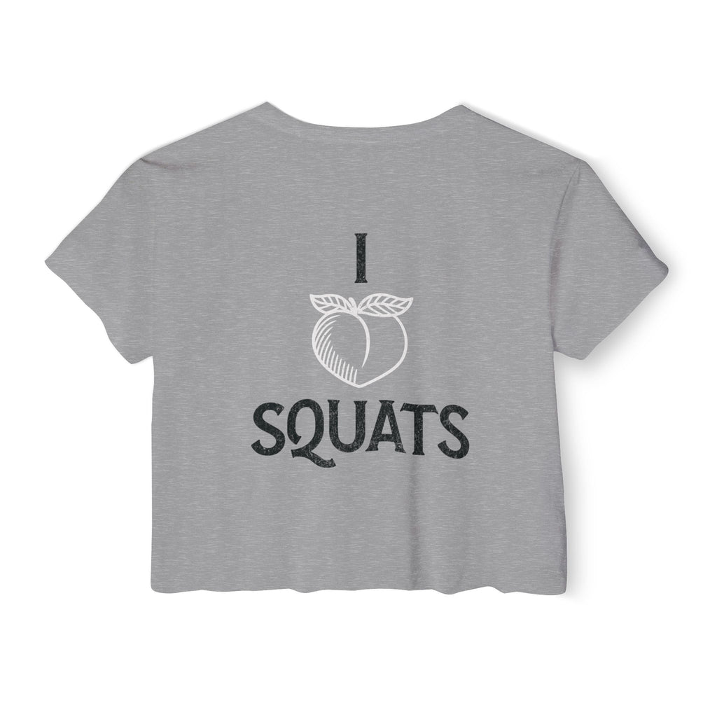 I Heart Squats Crop Top | Women's Weightlifting Workout Shirt