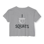 I Heart Squats Crop Top | Women's Weightlifting Workout Shirt