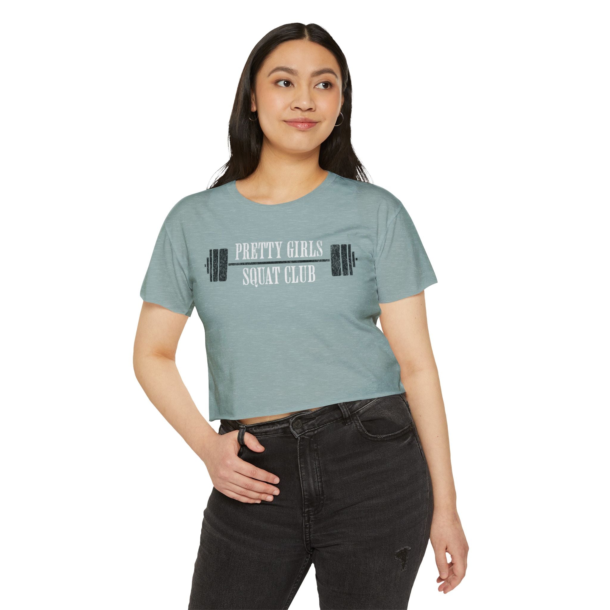 I Heart Squats Crop Top | Women's Weightlifting Workout Shirt