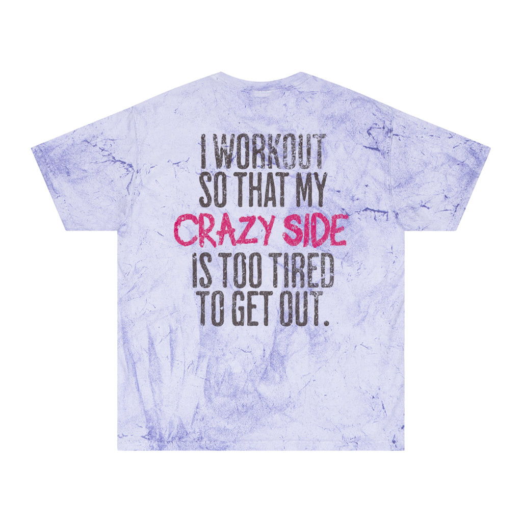 Workout My Crazy Side Gym T-shirt | Funny Women's Fitness Tee