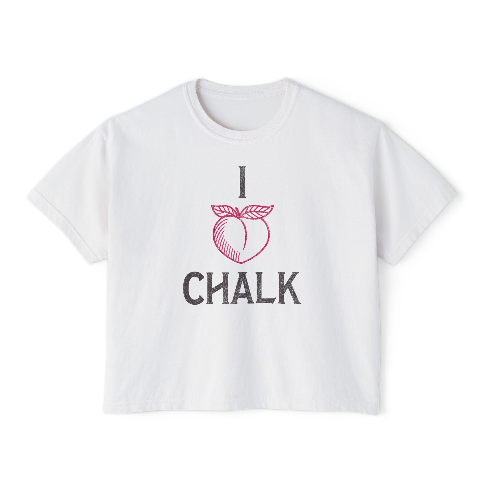 I Heart Chalk Boxy Tee | Crossfit Humor Women's Crop Top
