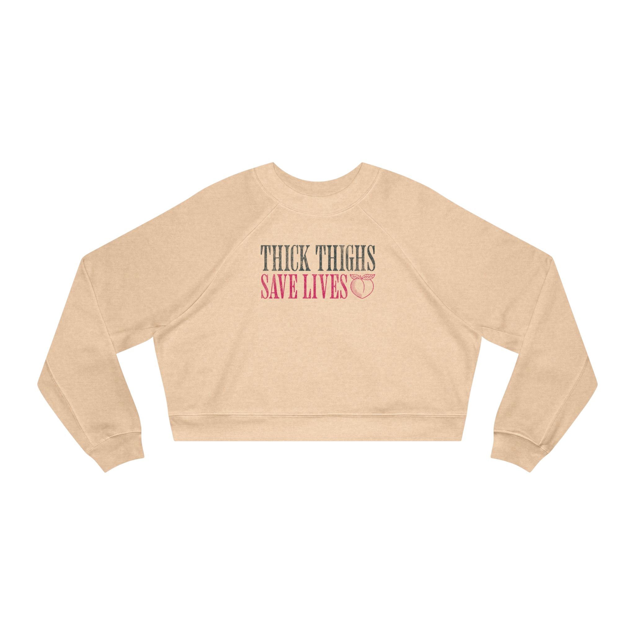 Thick Thighs Save Lives Cropped Pullover | Animal Rescue Workout Sweatshirt