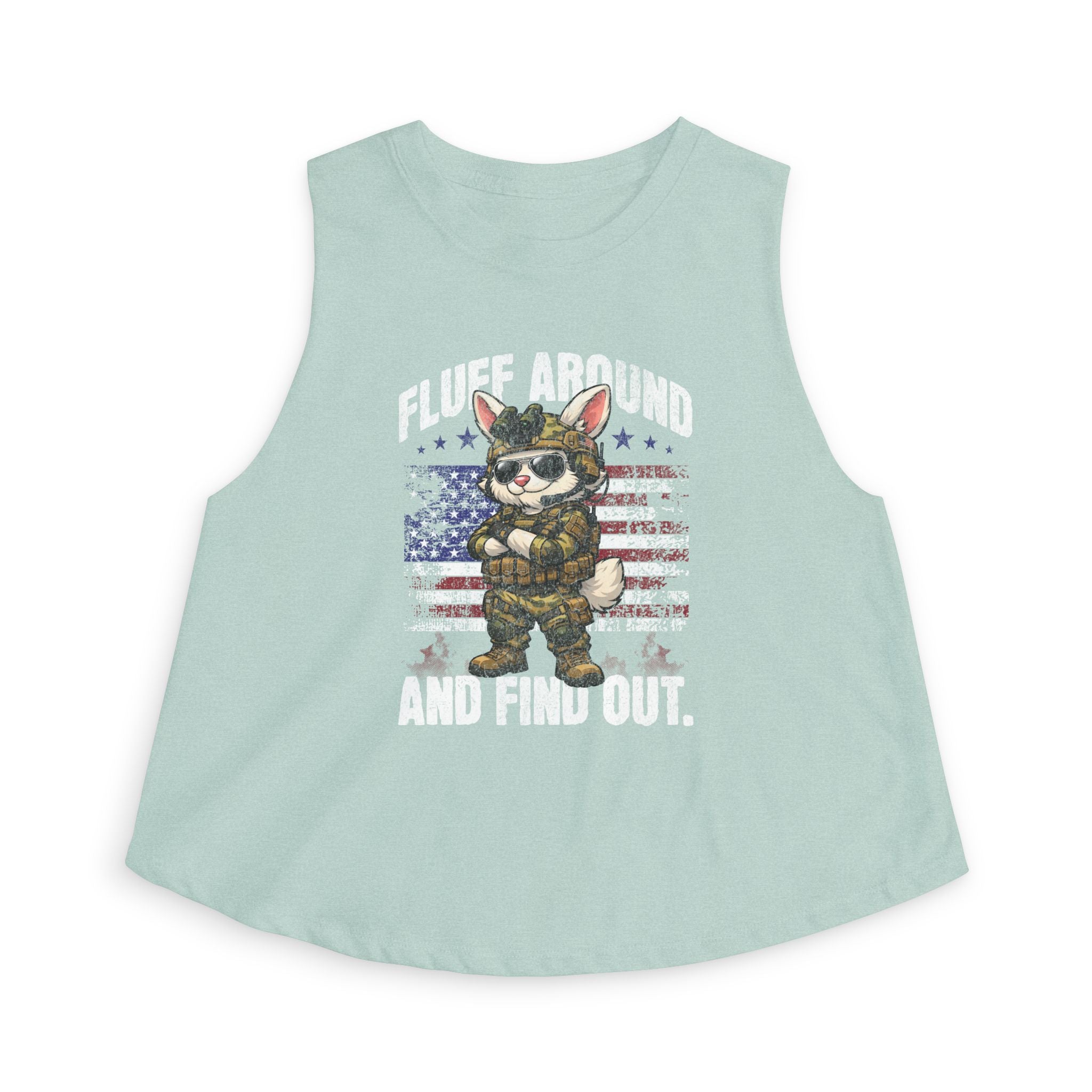 Fluff Around and Find out Rabbit Tank Easter Bunny Funny Shirt Army Combat American Pride Top Spring Holiday Bunny Tee