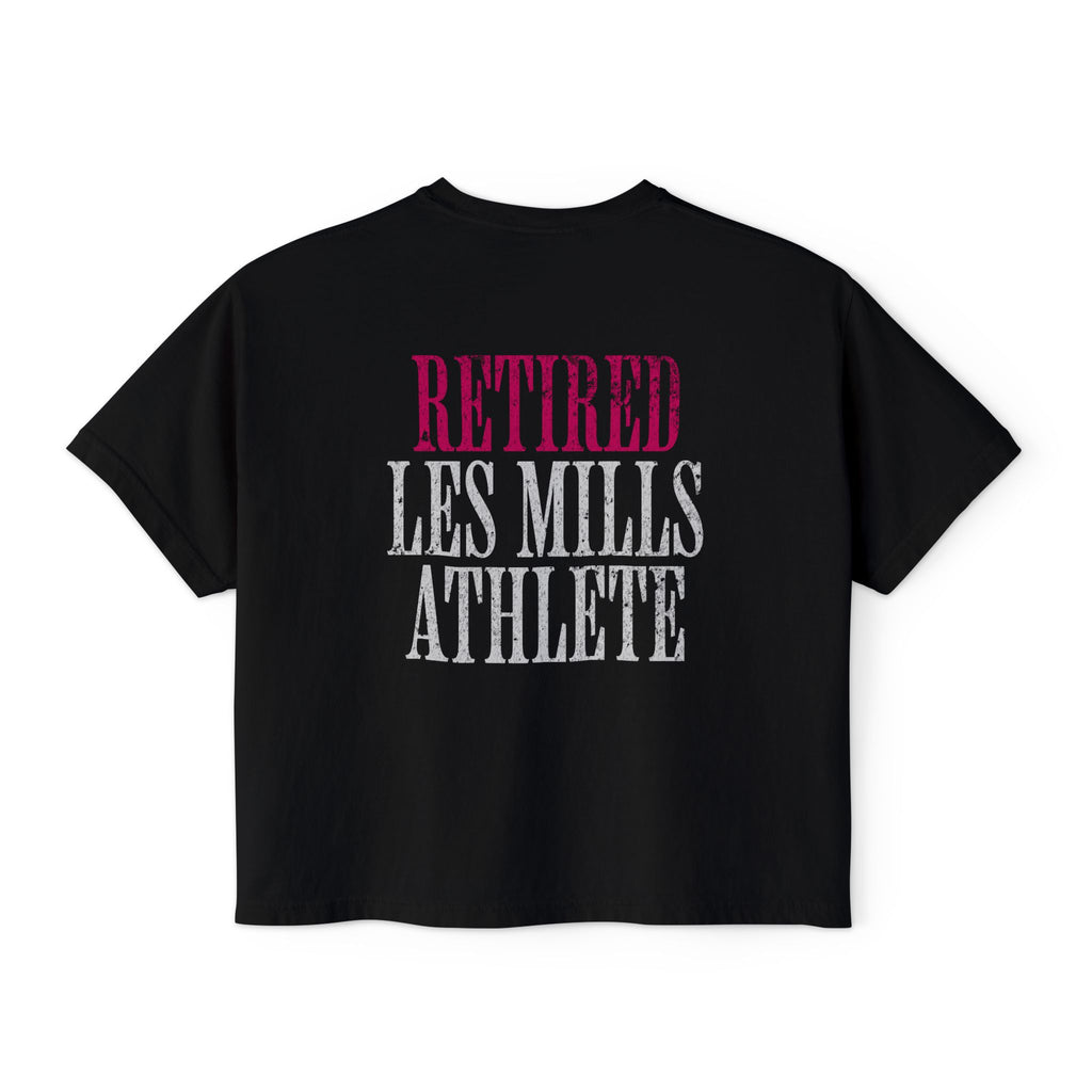 Retired Les Mills Athlete Boxy Tee | Women's Workout Humor Crop Top