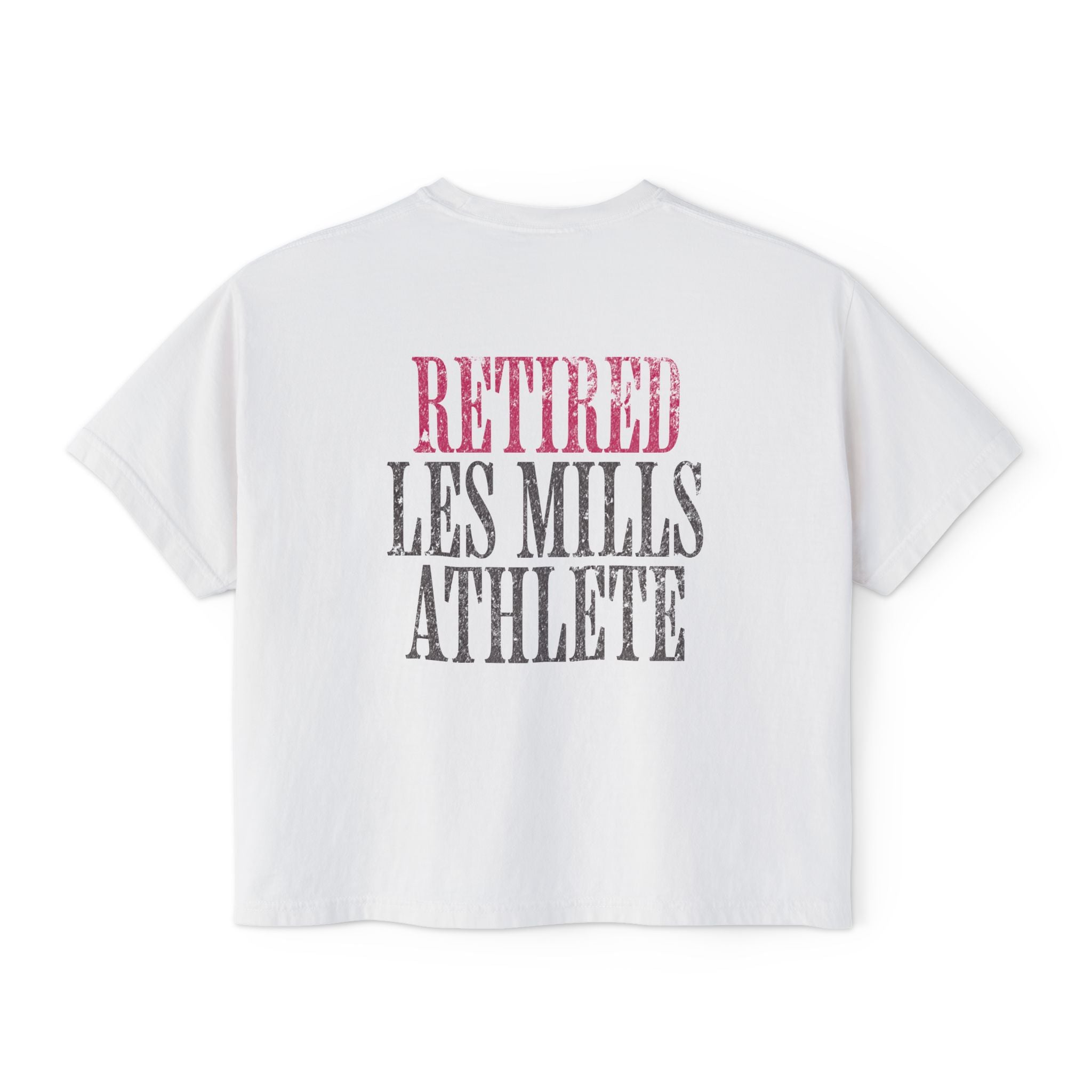 Retired Les Mills Athlete Boxy Tee | Women's Workout Humor Crop Top