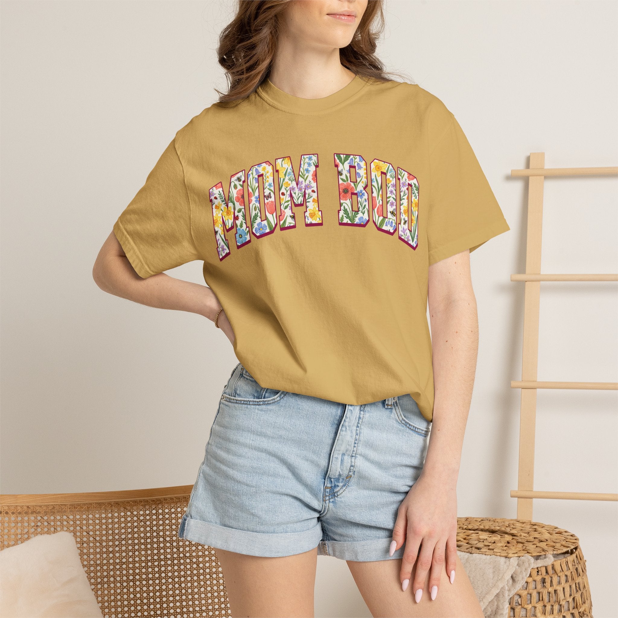 Mom Bod Floral T-shirt | Fitness Mom Comfort Colors Tee