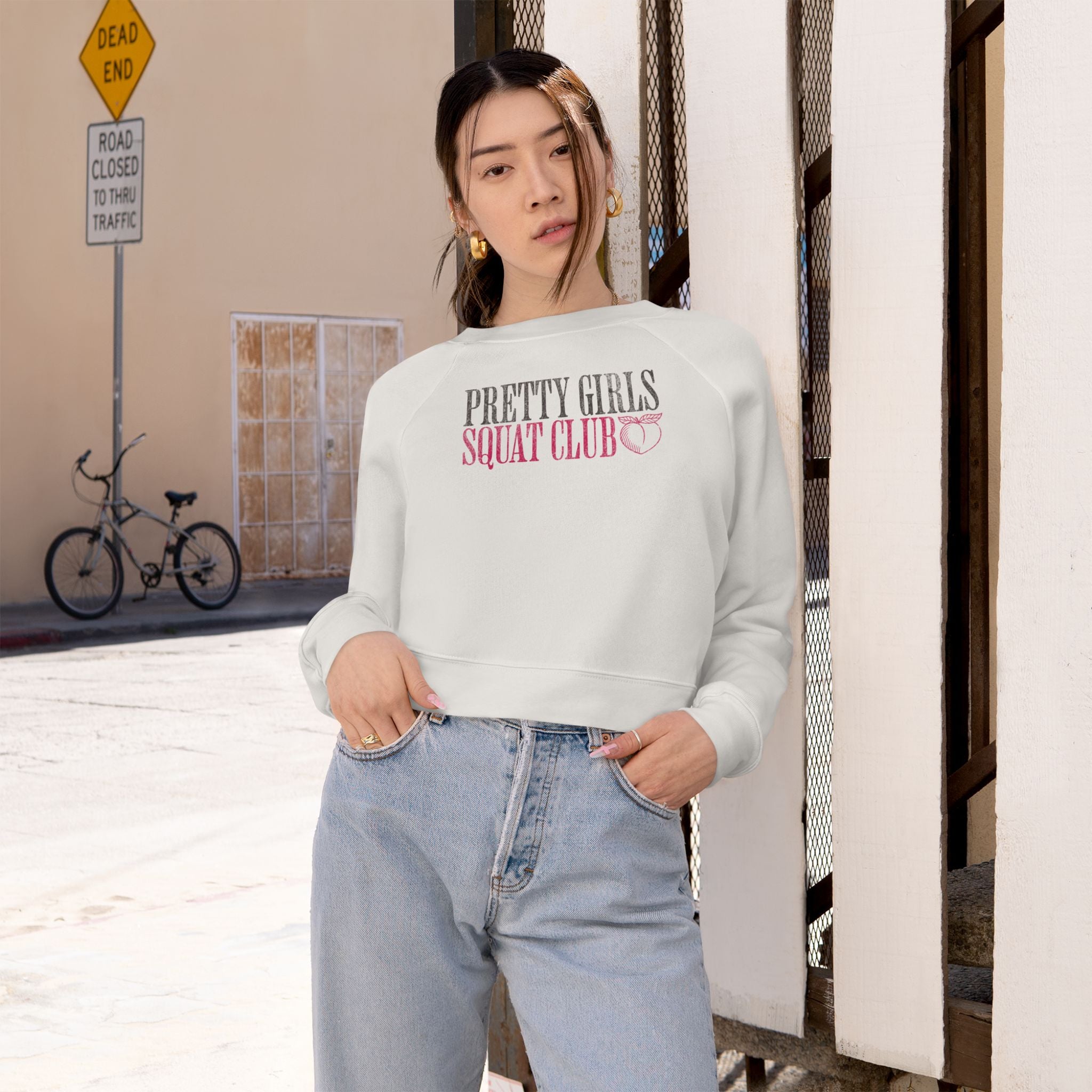 Pretty Girls Squat Club Cropped Pullover | Women's Workout Sweatshirt