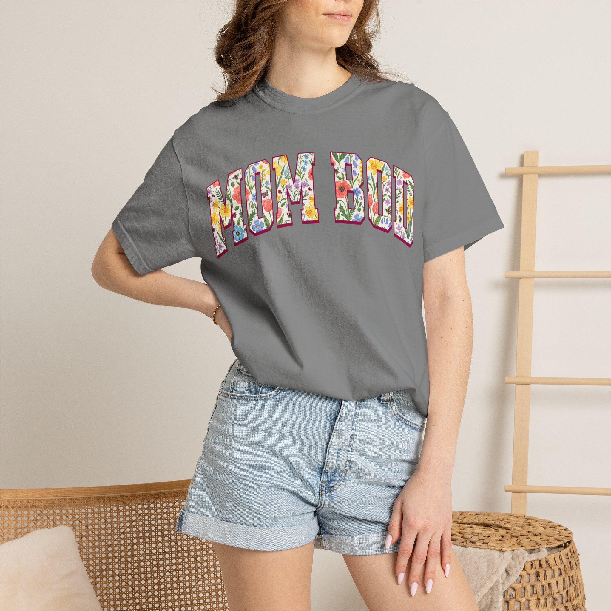 Mom Bod Floral T-shirt | Fitness Mom Comfort Colors Tee