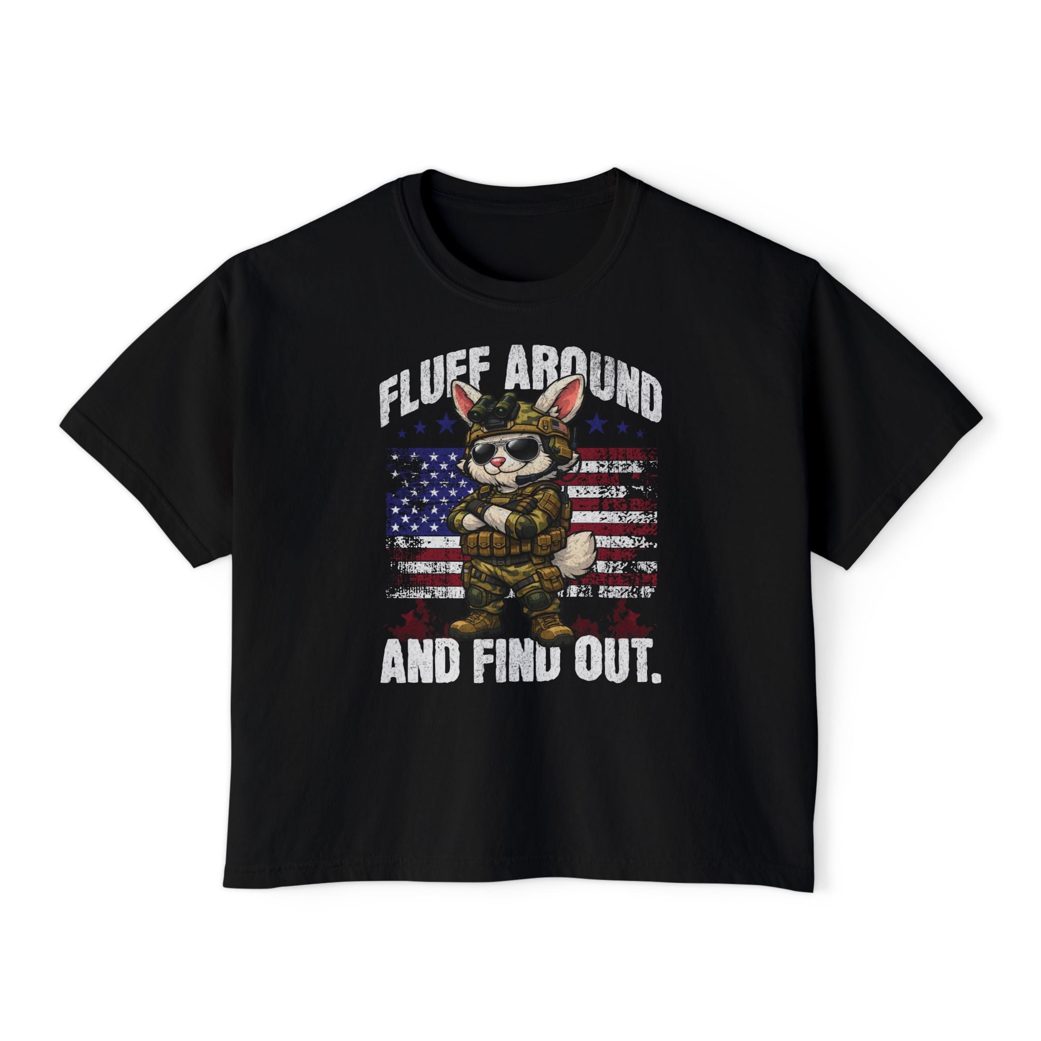 Fluff Around and Find Out Rabbit Shirt Combat Easter Bunny Tshirt Army Military Tee American Pride Top Spring Holiday T-shirt