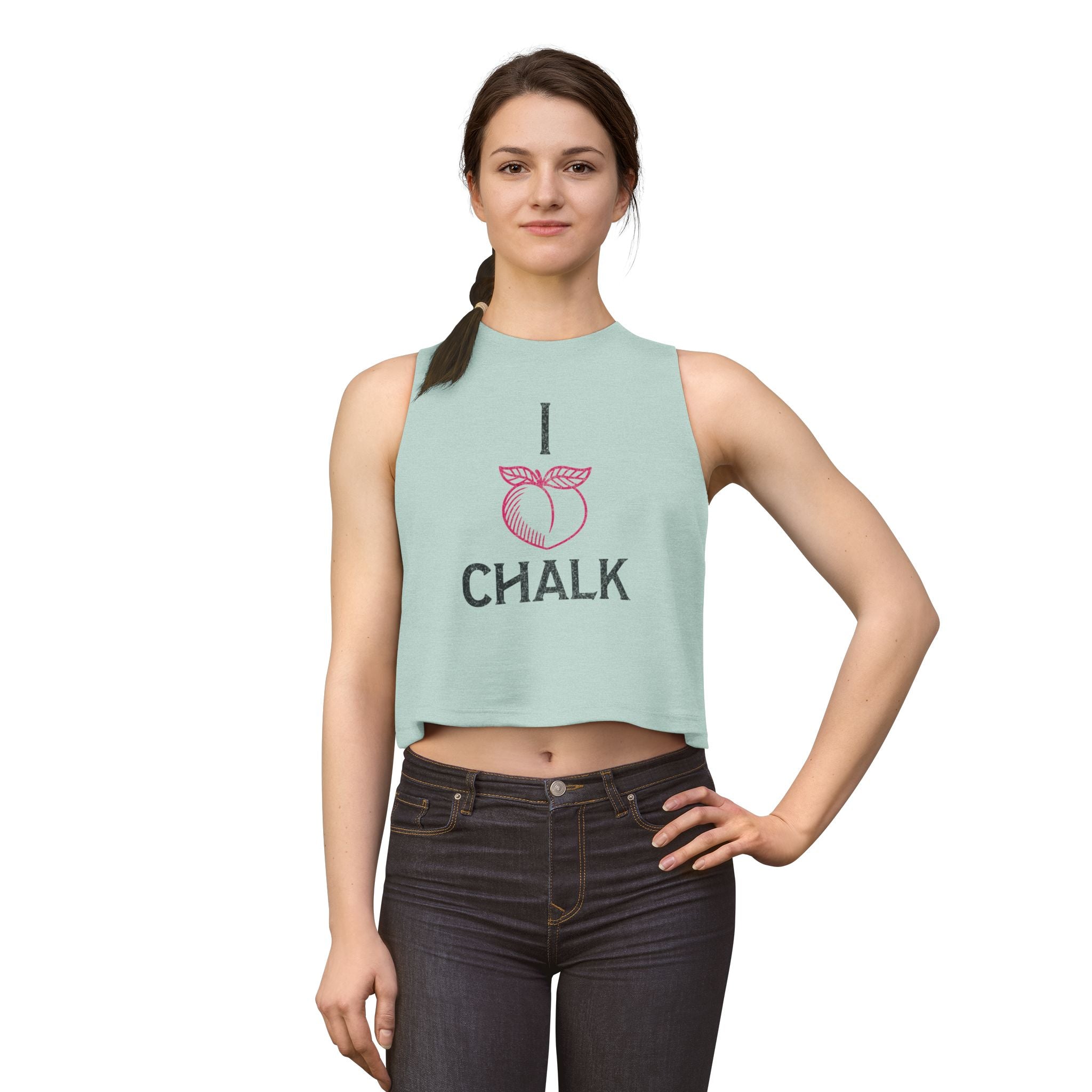 I Heart Chalk Workout Tank Top | Women's Crossfit Humor Crop Shirt